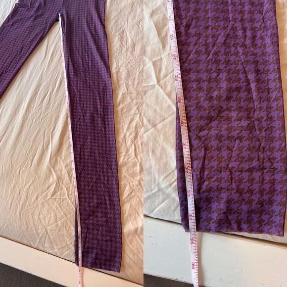 NWOT Intimately Free People Semi-sheer Houndstooth Leggings M Purple - Picture 6 of 11